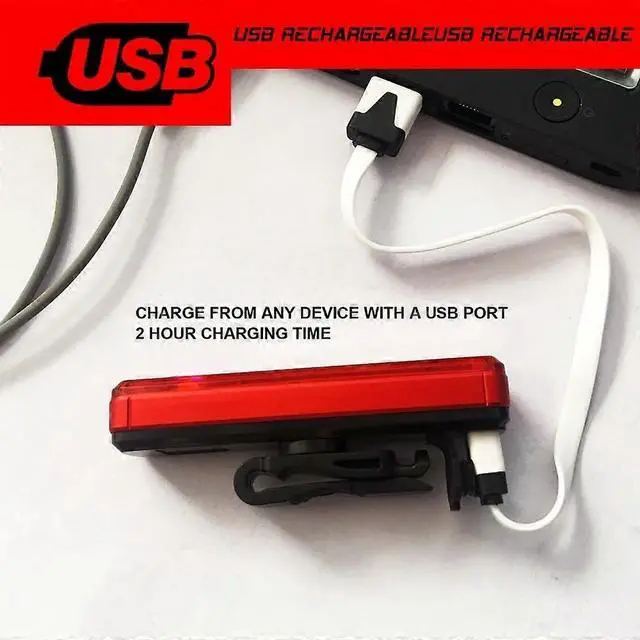 Alt view image 5 of 5 - EcocleanpathUSB Rechargeable Bike Taillight - Super Bright 500ft Waterproof MTB Rear Safety Light, Black