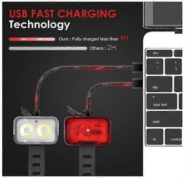 Alt view image 3 of 5 - EcocleanpathSuper Bright USB Rechargeable Bike Light Set, 800 Lumens, 5+6 Modes, IPX6 Waterproof for Night Cycling Safety