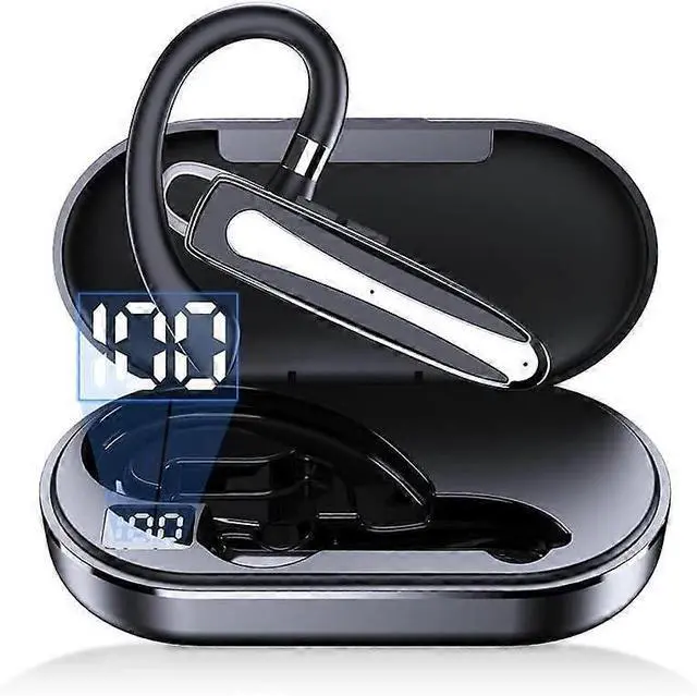 Alt view image 3 of 5 - Bluetooth 5.3 Earphones for Truck Drivers, 80H Playtime, USB-C Fast Charge, IPX5 Waterproof, Black