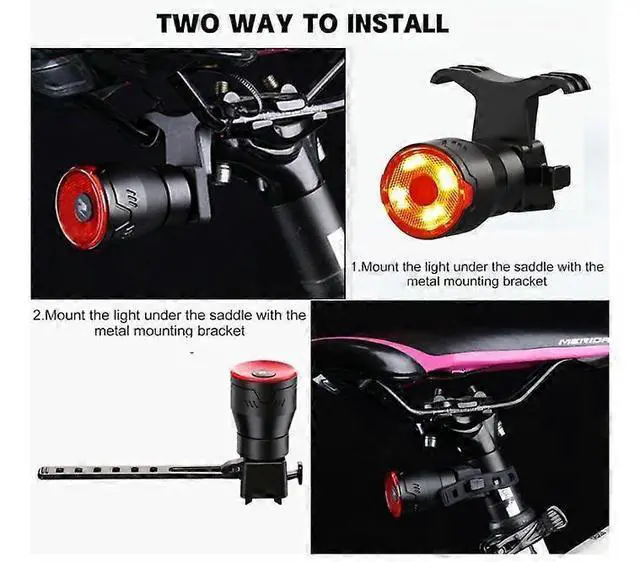 Alt view image 2 of 5 - EcocleanpathUSB Rechargeable Bike Tail Light with Smart Brake Sensor, IPX5 Waterproof, Ultra Bright LED for Night Cycling Safety (Black)