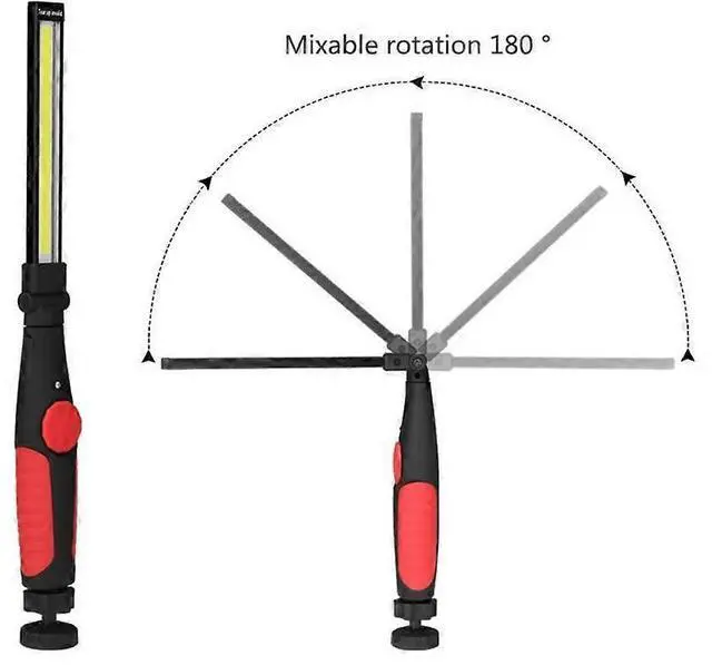 Alt view image 3 of 5 - Ecocleanpath LED Rechargeable Work Light with Magnet, 360° Rotating Cordless Mechanic Lamp (Red)