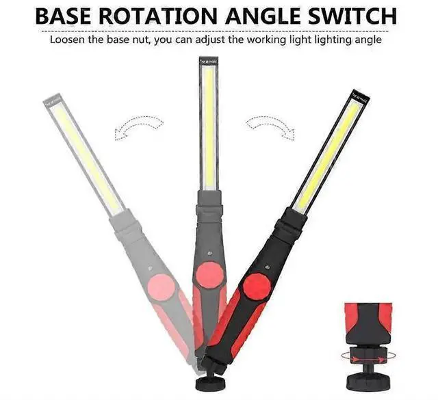 Alt view image 4 of 5 - Ecocleanpath LED Rechargeable Work Light with Magnet, 360° Rotating Cordless Mechanic Lamp (Red)