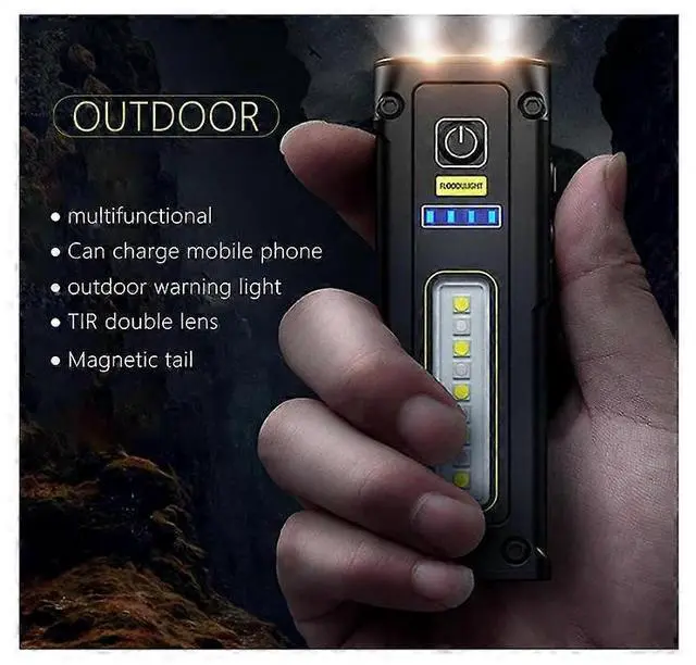Alt view image 3 of 5 - Ecocleanpath USB Rechargeable Small Flashlight with SOS & Alarm - Water Resistant Mini Flash Light for Hiking Camping (Black)