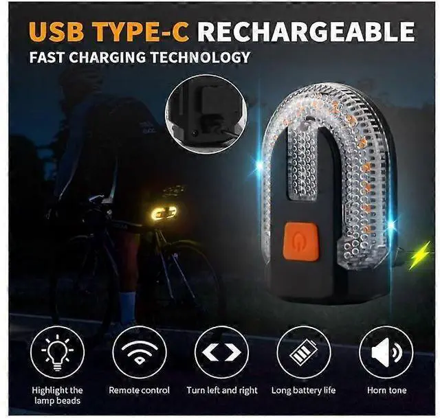 Alt view image 4 of 5 - EcocleanpathUSB Rechargeable Bike Tail Light with Turn Signal, 5 Modes & 120 Lumens for Night Cycling Safety (Black)