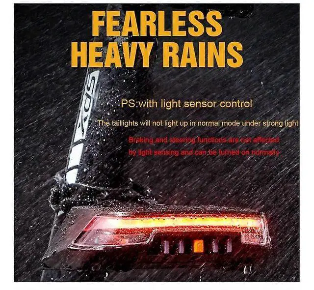 Alt view image 5 of 5 - EcocleanpathSmart Bike Tail Light with Remote Control, Turn/Brake Sensing, USB Rechargeable, Waterproof LED Safety Light (Black)