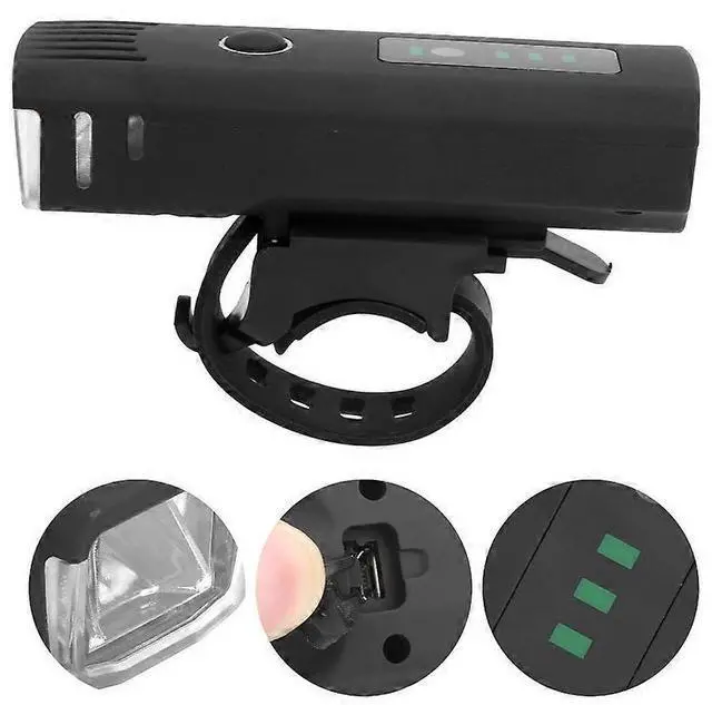 Alt view image 2 of 5 - EcocleanpathUSB Rechargeable Bicycle Headlight - 18650 LED Waterproof Bike Front Lamp, Black