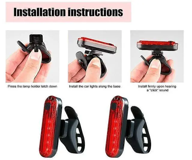 Alt view image 3 of 5 - Ecocleanpath2-Pack Ultra Bright LED Bike Tail Light, 4 Mode Waterproof Rear Bicycle Light (Red)