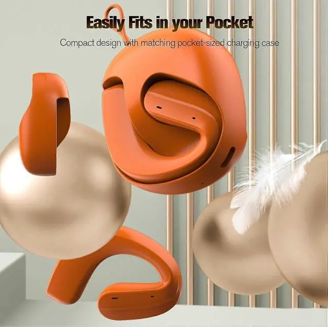 Alt view image 3 of 5 - Open Ear Owl Clip Bluetooth 5.4 Bone Conduction Earbuds - Waterproof, 30H Playback, Secure Fit for Sports (Purple)