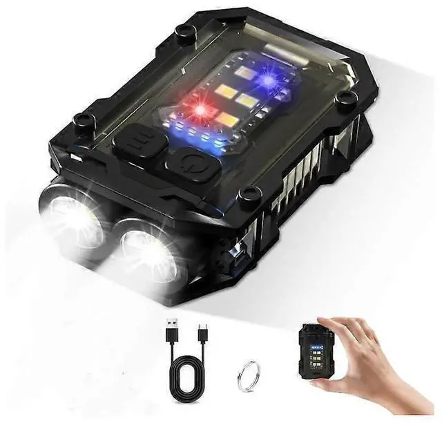 Main image of Ecocleanpath 900LM Mini LED Keyring Torch, USB Rechargeable 8-Mode COB Flashlight with Magnetic Tail (Black)