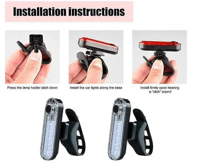 Alt view image 3 of 5 - Ecocleanpath2-Pack Ultra Bright LED Bike Tail Light, 4 Mode Waterproof Rear Bicycle Light (White)