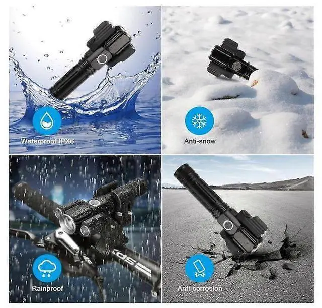 Alt view image 4 of 5 - Ecocleanpath9500 Lumen Rechargeable Bike Light, IPX6 Waterproof Mountain Bicycle Front Light, 18H Runtime (Black)