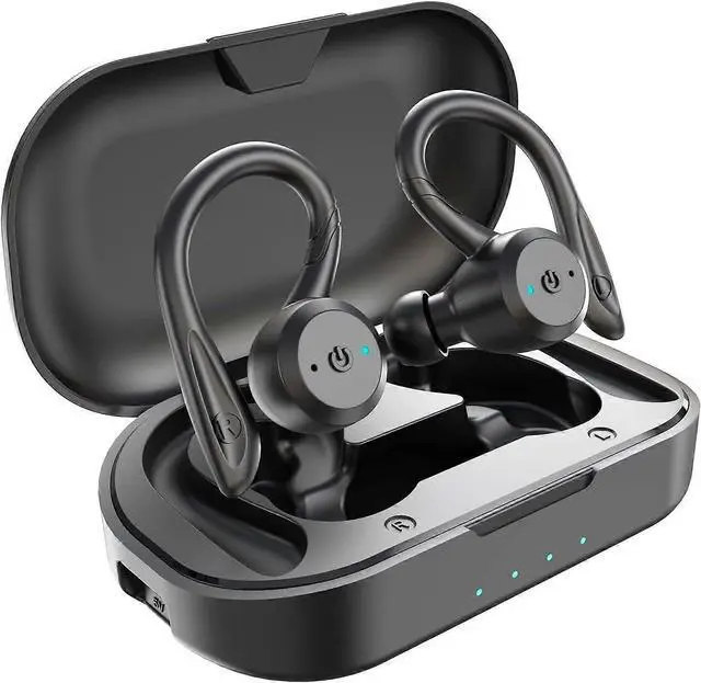 Main image of Bluetooth 5.0 True Wireless Earbuds, IPX7 Waterproof, 22H Playtime with Charging Case, Built-in Mic for Sports/Running (Black)