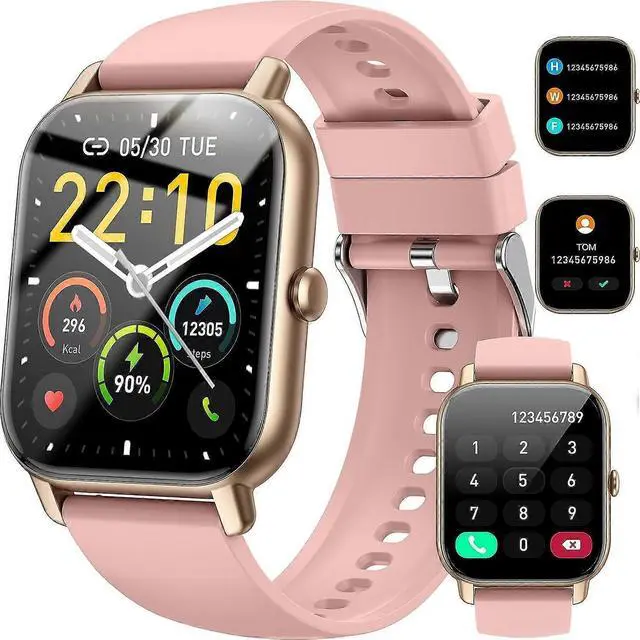 Main image of Ecocleanpath P66D Smart Watch 1.85" Bluetooth Call, IP68 Waterproof, 110+ Sport Modes, Heart Rate Monitor - Rose