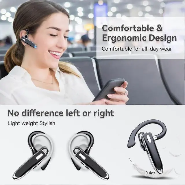 Alt view image 5 of 5 - Bluetooth 5.3 Wireless Earbud with Mic, 80H Playtime, USB-C Charging, for Driving/Office, Android/iOS