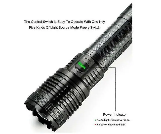 Alt view image 2 of 5 - Ecocleanpath 1500 Lumen Tactical Flashlight, USB Rechargeable Zoomable LED Light with 5 Modes & IPX5 Waterproof (Black)