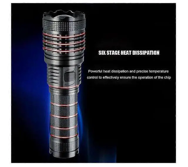 Alt view image 5 of 5 - Ecocleanpath 1500 Lumen Tactical Flashlight, USB Rechargeable Zoomable LED Light with 5 Modes & IPX5 Waterproof (Black)