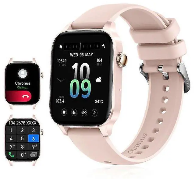 Main image of Ecocleanpath I82 Smart Watch Pink, 1.83" Display, Call Function, 7-Day Battery, IP67 Waterproof