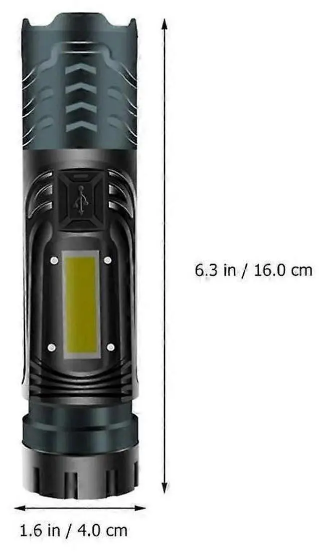 Alt view image 2 of 5 - Ecocleanpath Rechargeable LED Flashlight with Magnetic Base, Waterproof XHP99 Torch for Camping & Hiking (Black)