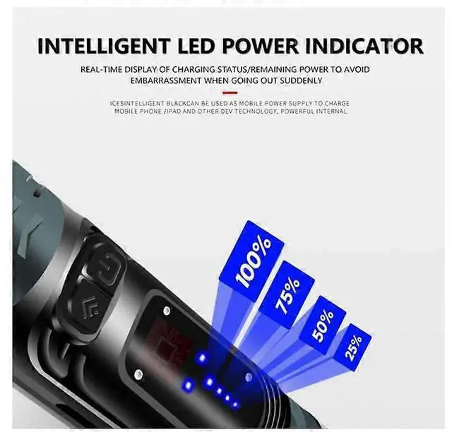 Alt view image 5 of 5 - Ecocleanpath Rechargeable LED Flashlight with Magnetic Base, Waterproof XHP99 Torch for Camping & Hiking (Black)