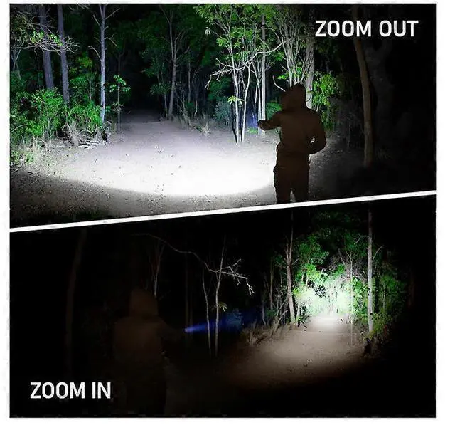 Alt view image 2 of 5 - Ecocleanpath USB Rechargeable LED Flashlight, Super Bright Zoomable Light with 3 Modes for Camping & Outdoors (Silver)