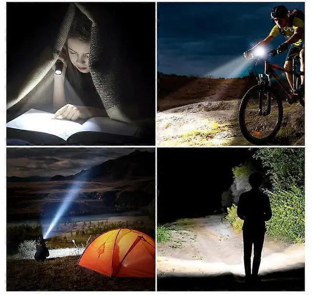 Alt view image 4 of 5 - Ecocleanpath USB Rechargeable LED Flashlight, Super Bright Zoomable Light with 3 Modes for Camping & Outdoors (Silver)