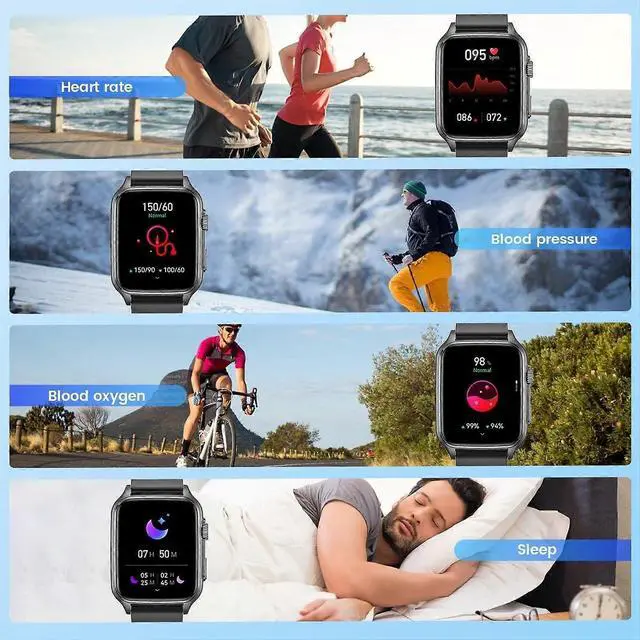 Alt view image 4 of 5 - Ecocleanpath Smart Watch for Men: 2.0" Touch Screen, Bluetooth Calls, 106 Sports Modes, Waterproof Fitness Tracker