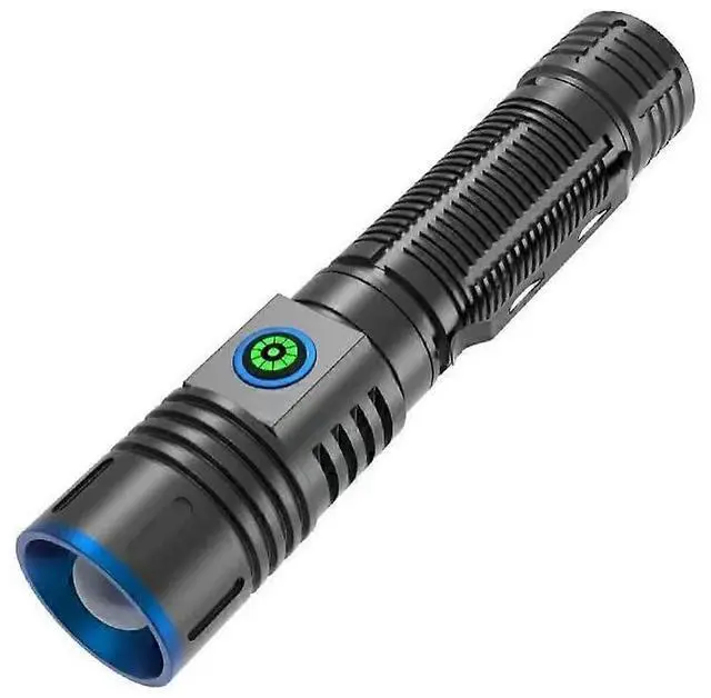 Main image of Ecocleanpath 2000 Lumen Rechargeable Tactical Flashlight with Holster, Zoomable 4 Modes, USB-C Charging, Black