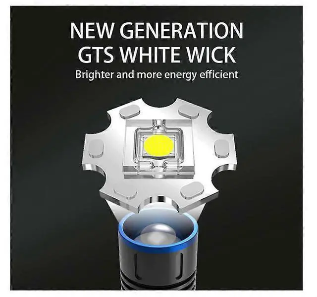 Alt view image 2 of 5 - Ecocleanpath 2000 Lumen Rechargeable Tactical Flashlight with Holster, Zoomable 4 Modes, USB-C Charging, Black