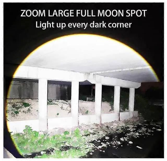 Alt view image 5 of 5 - Ecocleanpath 2000 Lumen Rechargeable Tactical Flashlight with Holster, Zoomable 4 Modes, USB-C Charging, Black