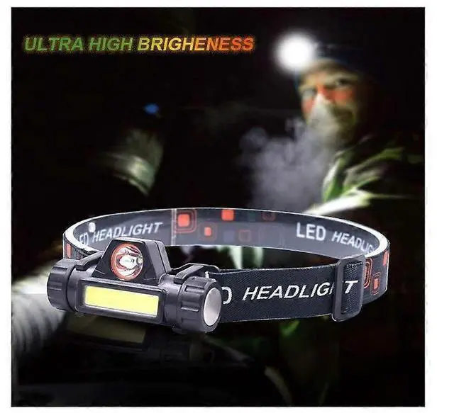 Alt view image 5 of 5 - Ecocleanpath Waterproof LED Headlamp with 3 Modes, Rechargeable Head Torch for Camping & Hunting (Black)