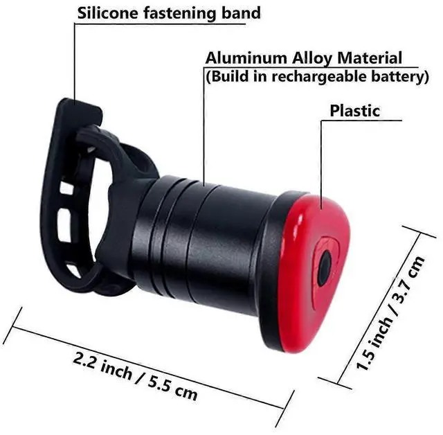 Alt view image 2 of 5 - EcocleanpathSmart Brake Sensing Bike Tail Light, Auto On/Off USB Rechargeable, IPX6 Waterproof High Bright Rear Light