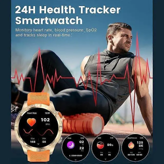 Alt view image 5 of 5 - Ecocleanpath Gold Smartwatch 1.43" AMOLED HD, Bluetooth Calls, 100+ Sports Modes, Health Monitor