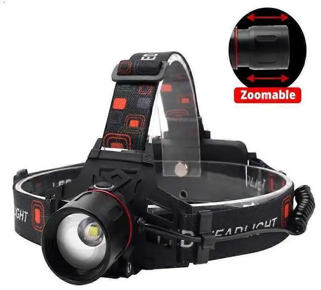 Main image of Ecocleanpath Black Zoom Headlight - Waterproof Adjustable Headlamp for Camping, Hunting & Running