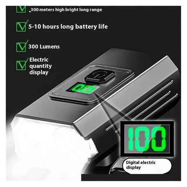 Alt view image 2 of 5 - EcocleanpathUSB Rechargeable Bike Light, High Brightness Aluminum Alloy Front Light with Dual Beads for Mountain Cycling