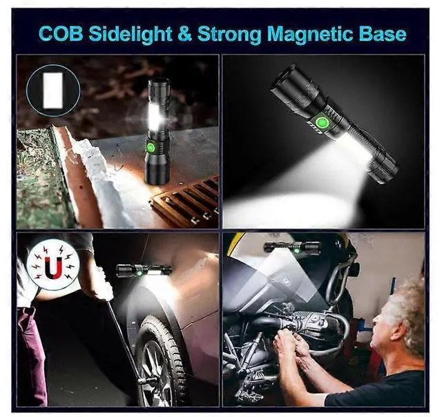 Alt view image 4 of 5 - Ecocleanpath 1200LM Magnetic UV Flashlight, 7 Modes USB Rechargeable Blacklight for Pet Urine & Stains