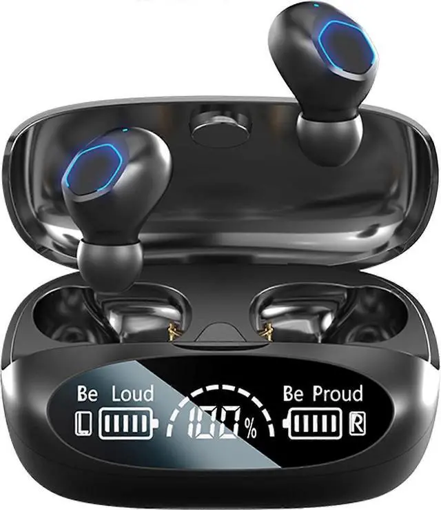 Main image of Bluetooth 5.3 Wireless Earbuds, IPX7 Waterproof, HiFi Bass Sound, CVC8.0 Noise Cancelling, 100H Playback (Black)