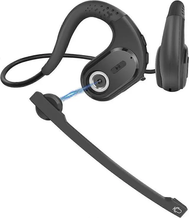 Main image of Bluetooth 5.4 Open-Ear Headset with Magnetic Mic, DSP Noise Reduction, 12H Battery, IPX5 Waterproof (Black)