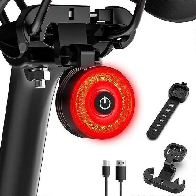 Main image of EcocleanpathSmart Bike Tail Light Rechargeable Brake Sensing, 4 Modes IPX5 Waterproof Rear Light for Night Cycling