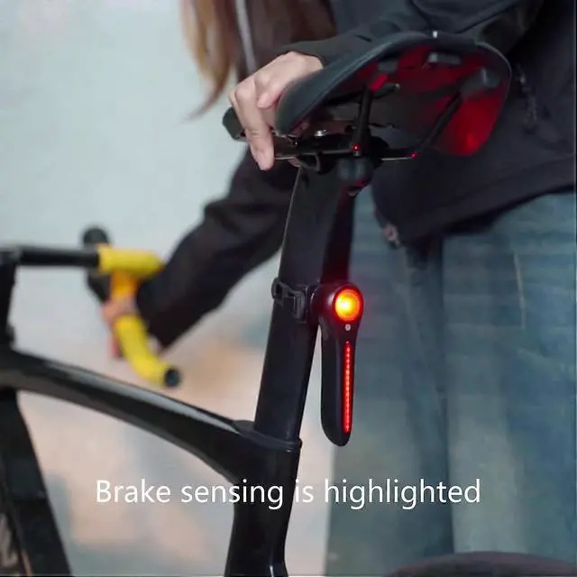 Alt view image 3 of 5 - EcocleanpathSmart Brake Sensor Bike Taillight - Auto-Brake Alert, Rechargeable, IPX6 Waterproof, Black