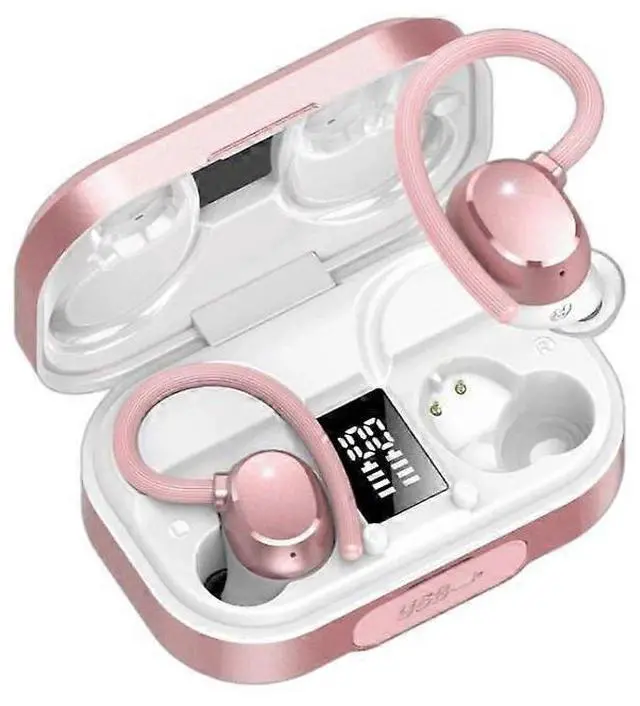 Main image of Pink Bluetooth 5.3 Earbuds, 120H Battery, Noise Cancelling Mic, IPX7 Waterproof for Sports