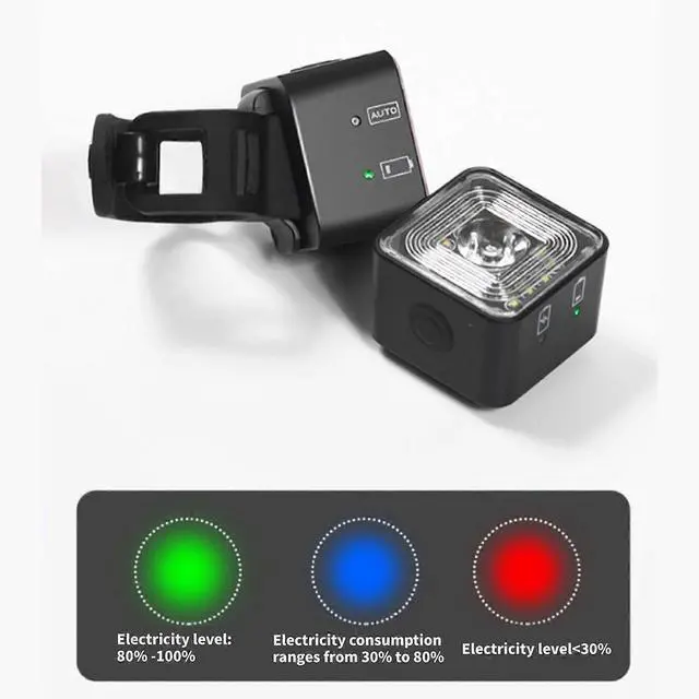 Alt view image 3 of 5 - EcocleanpathUSB Rechargeable Bike Light Set - Front & Rear LED for Night Cycling, Auto Brake Warning, Black