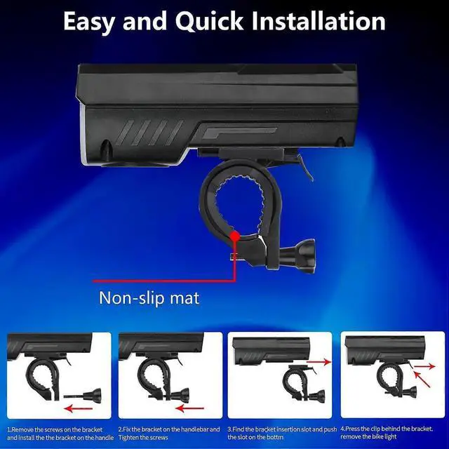 Alt view image 3 of 5 - EcocleanpathSolar/USB-C Rechargeable Bike Light, 1000 Lumen LED Headlight with Power Bank & Anti-Glare, Waterproof for Night Cycling