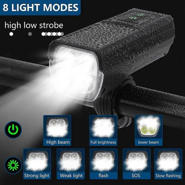 Alt view image 4 of 5 - EcocleanpathSolar/USB-C Rechargeable Bike Light, 1000 Lumen LED Headlight with Power Bank & Anti-Glare, Waterproof for Night Cycling