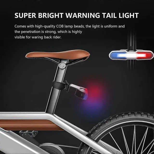 Alt view image 5 of 5 - EcocleanpathSolar-Powered Bike Tail Light, 400 Lumens, USB-C Rechargeable, 7 Modes, IPX7 Waterproof for Night Cycling Safety