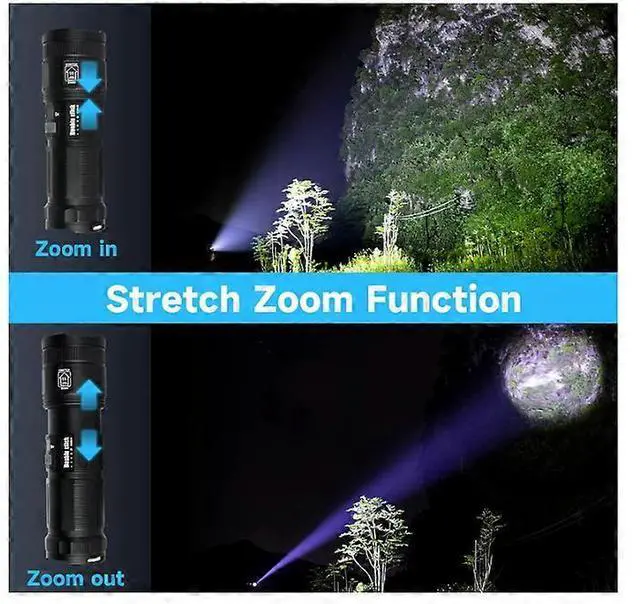 Alt view image 3 of 5 - Ecocleanpath 120000 Lumens Rechargeable Tactical Flashlight with COB Work Light & Power Bank, Black