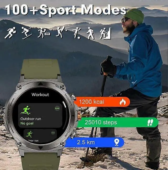 Alt view image 5 of 5 - Ecocleanpath Smartwatch with Bluetooth Calling, 1.43" AMOLED, 100+ Sport Modes, Heart Rate & Sleep Tracking
