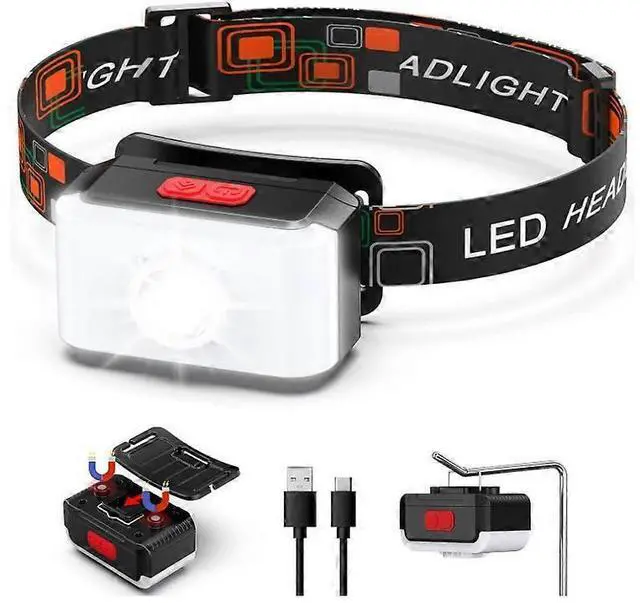 Main image of Ecocleanpath 2000 Lumen Rechargeable LED Headlamp, 6 Modes with Magnet & Hook, IPX5 Waterproof USB Headlight (Black)