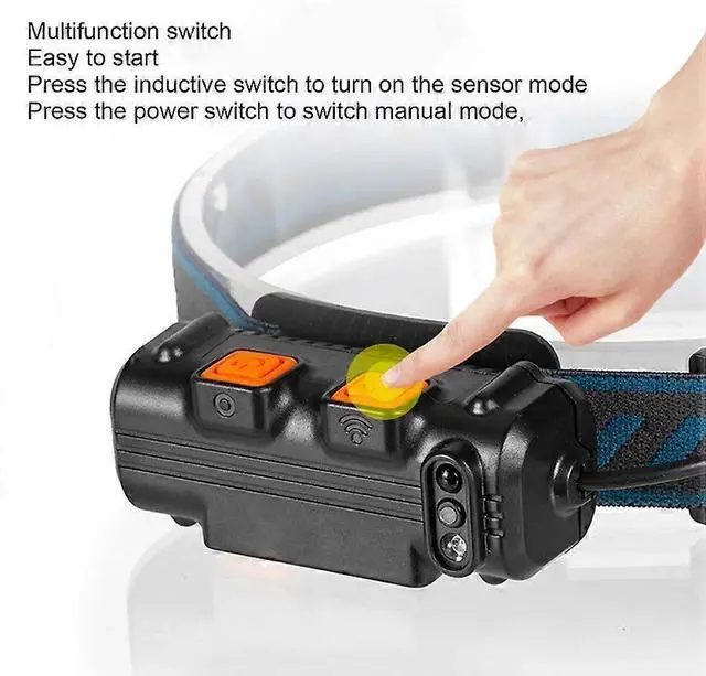 Alt view image 5 of 5 - Ecocleanpath USB Rechargeable LED Induction Headlamp - Zoomable, Waterproof Work Light for Outdoor Use (Black)