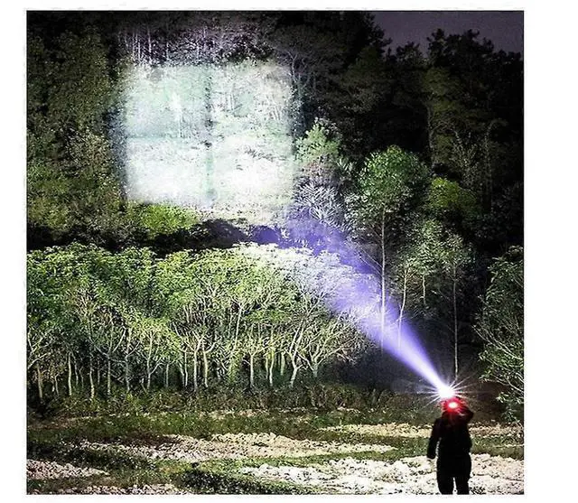 Alt view image 2 of 5 - Ecocleanpath 1500M Zoomable LED Headlamp - 90° Rotatable Hands-Free Headlight with Taillight for Outdoor Hunting