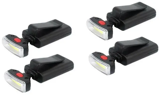 Main image of Ecocleanpath 4-Pack Black LED Cap Clip Light, 90° Adjustable Headlamp for Camping & Night Running